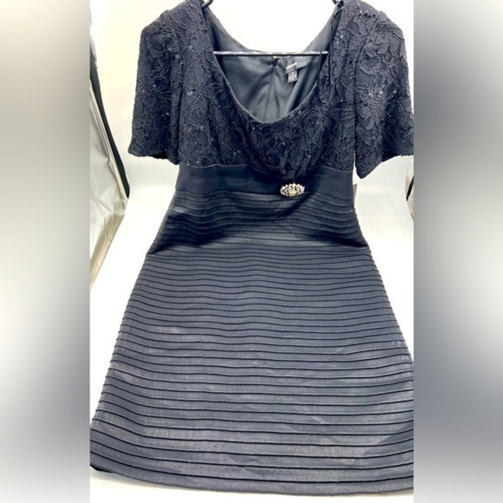 R&M Richard’s black cocktail sequins dress NWT